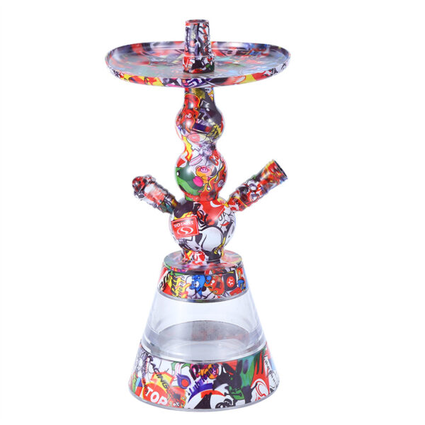 Aluminium Alloy Chicha Metal Art Desgin Graffiti Small Hookah Set - Image 3