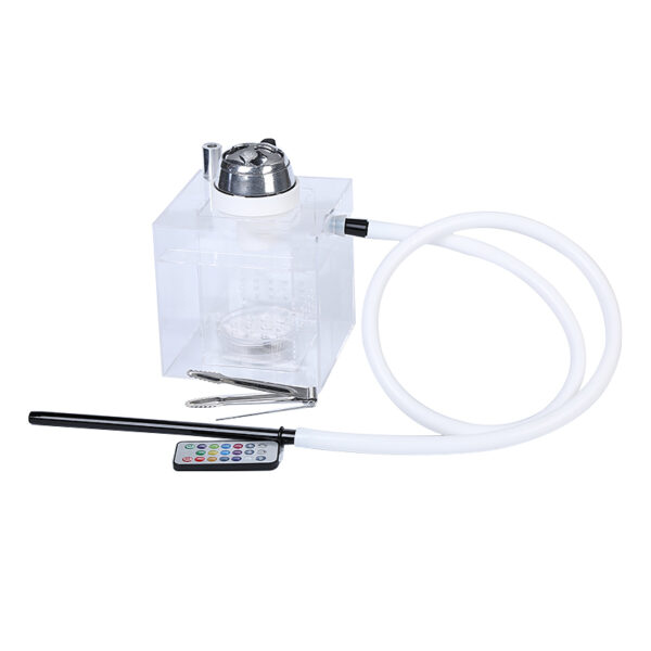 Wholesale Acrylic Square Hookah with LED Light Box Shisha - Image 4