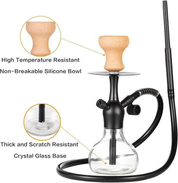 Portable Hookah Set with Everything Mini Shisha To Go Single Hose with Case - Image 5
