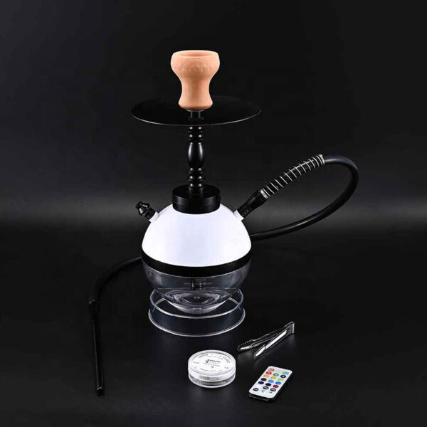 Arabian Hookah Finished LED Acrylic Round Pot Hookah Set - Image 6