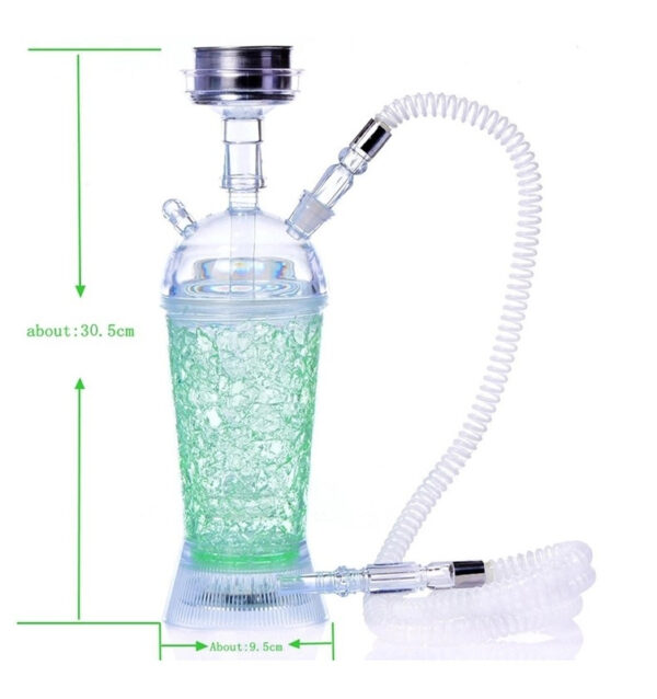 Portable Acrylic Cup Hookah Shisha With LED Light For Car And Party - Image 2
